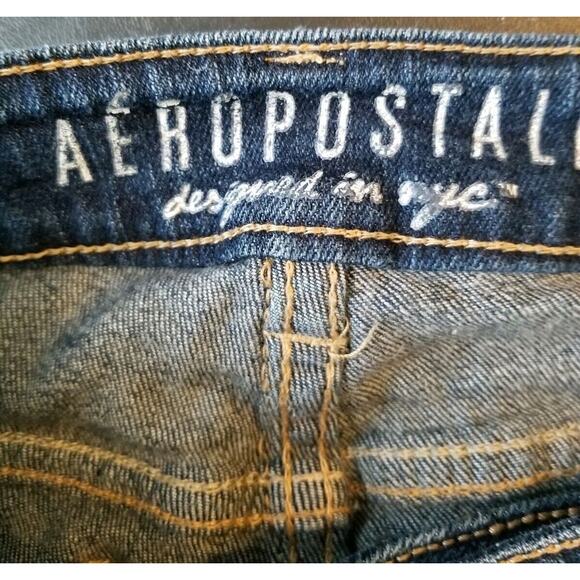 Aeropostale Jeans Womens Size 0 Dark Wash Distressed 28x30 - Picture 6 of 7